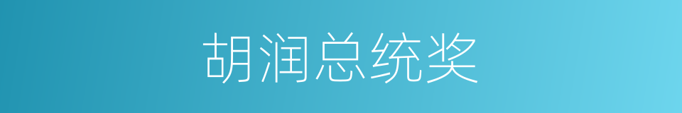 胡润总统奖的同义词
