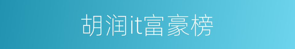 胡润it富豪榜的同义词