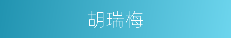 胡瑞梅的同义词