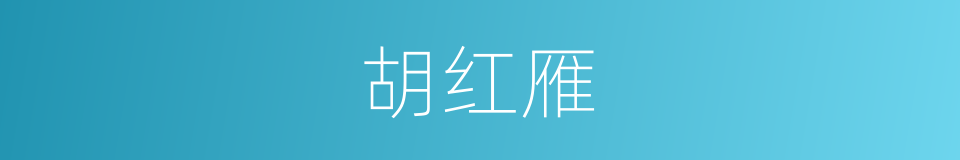 胡红雁的同义词