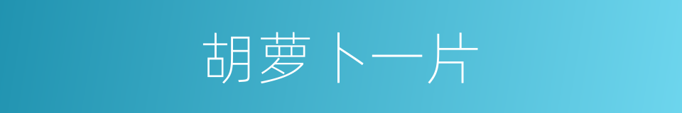 胡萝卜一片的同义词