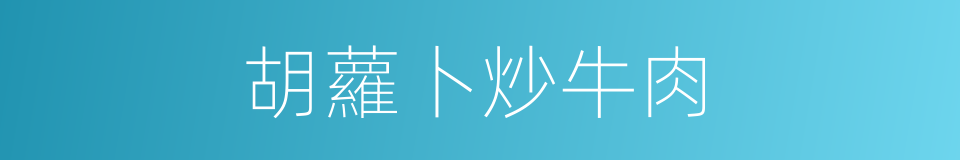 胡蘿卜炒牛肉的同義詞