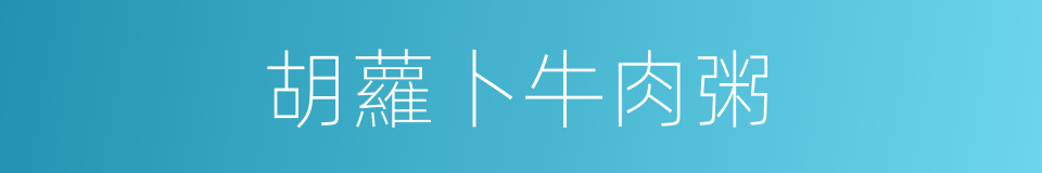 胡蘿卜牛肉粥的同義詞