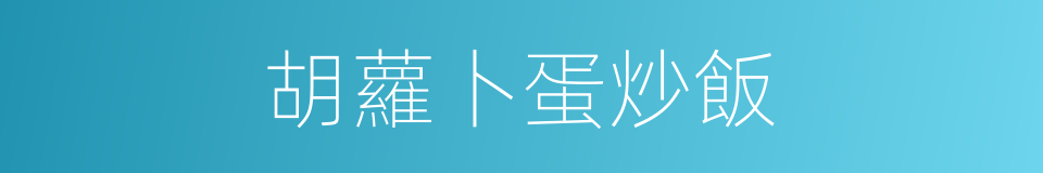 胡蘿卜蛋炒飯的同義詞