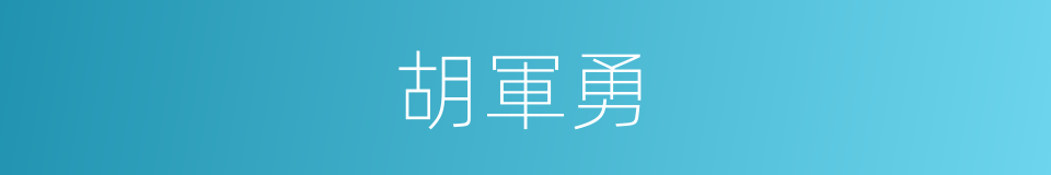 胡軍勇的同義詞