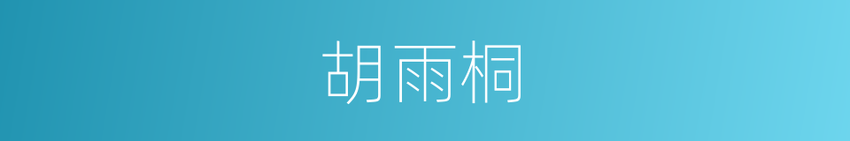 胡雨桐的同义词