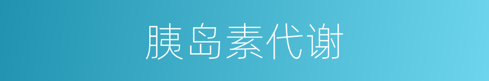 胰岛素代谢的同义词