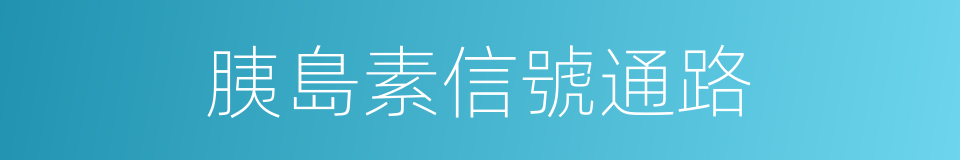 胰島素信號通路的同義詞