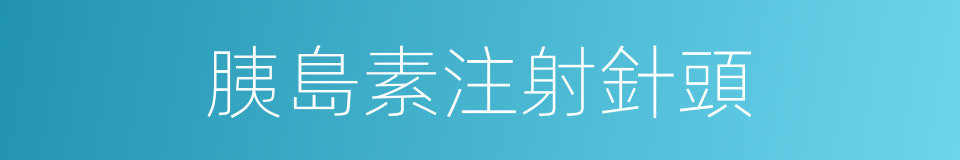 胰島素注射針頭的同義詞