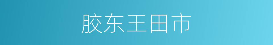 胶东王田市的同义词