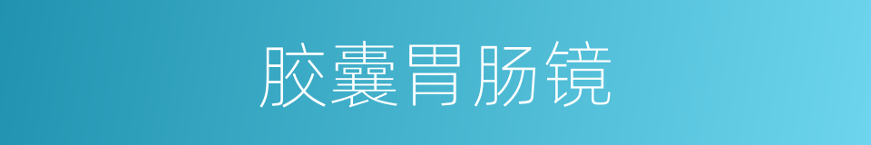 胶囊胃肠镜的同义词
