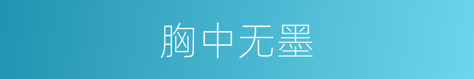 胸中无墨的意思
