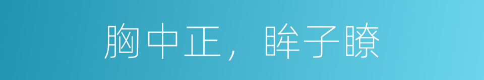 胸中正，眸子瞭的意思