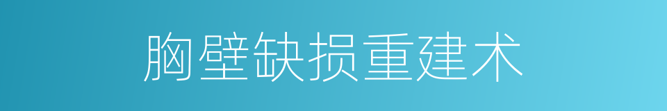 胸壁缺损重建术的同义词