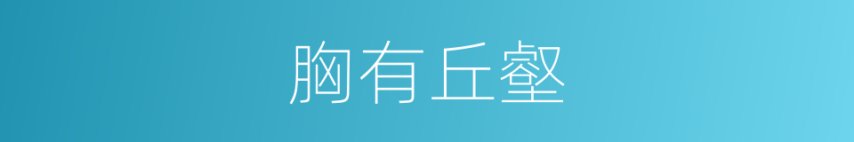 胸有丘壑的意思
