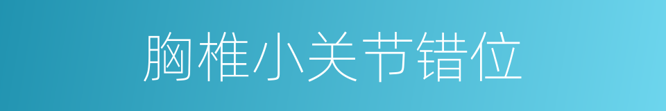 胸椎小关节错位的同义词