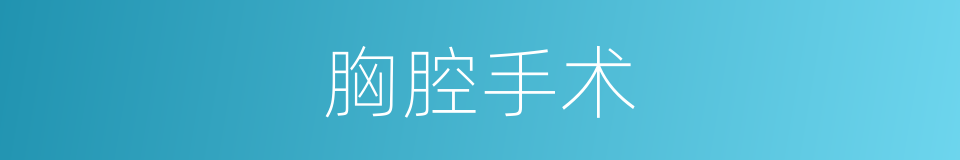 胸腔手术的同义词