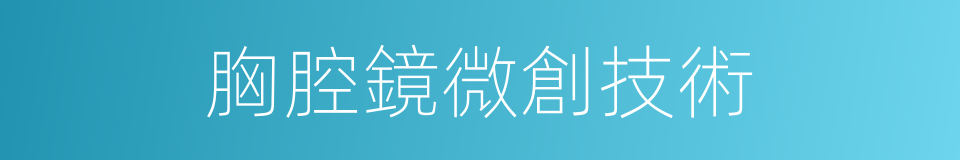 胸腔鏡微創技術的同義詞