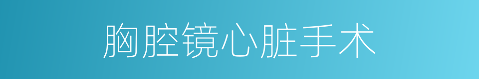 胸腔镜心脏手术的同义词