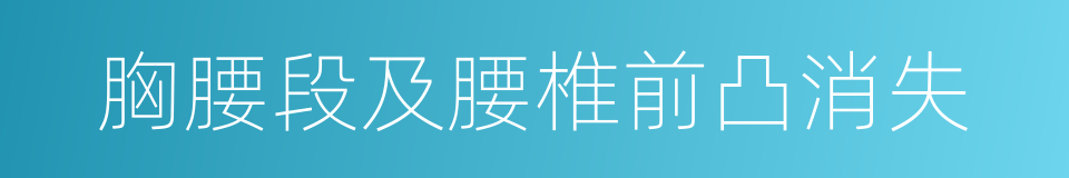 胸腰段及腰椎前凸消失的同义词