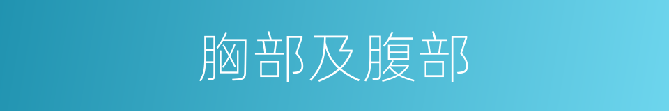 胸部及腹部的同义词