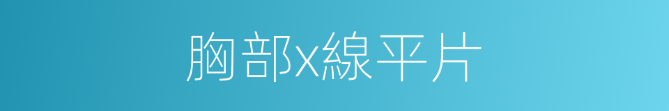 胸部x線平片的同義詞