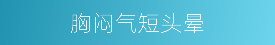 胸闷气短头晕的同义词