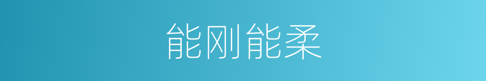 能刚能柔的意思