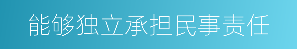 能够独立承担民事责任的同义词