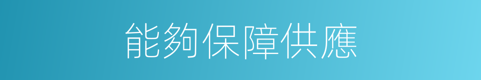 能夠保障供應的同義詞