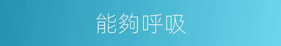 能夠呼吸的同義詞