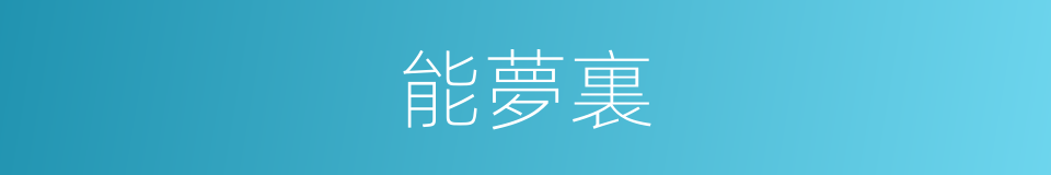 能夢裏的同義詞
