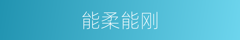 能柔能刚的意思