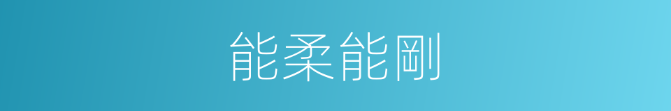 能柔能剛的意思