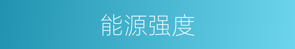 能源强度的同义词