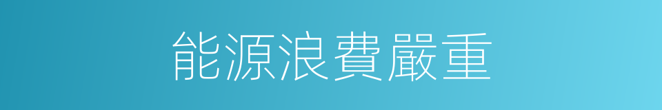 能源浪費嚴重的同義詞