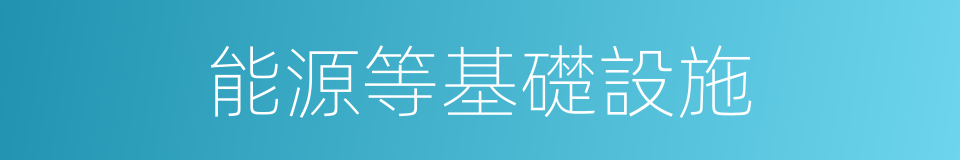 能源等基礎設施的同義詞