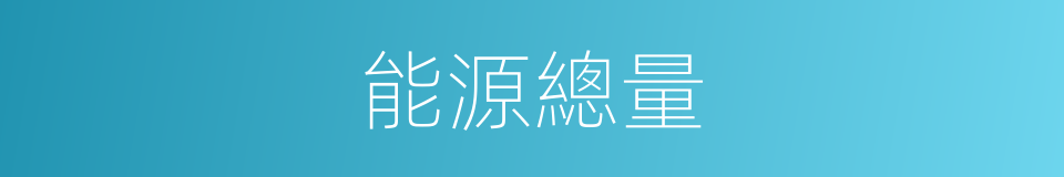 能源總量的同義詞