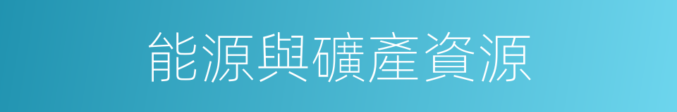 能源與礦產資源的同義詞