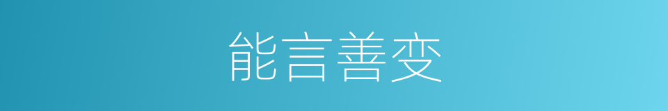 能言善变的同义词