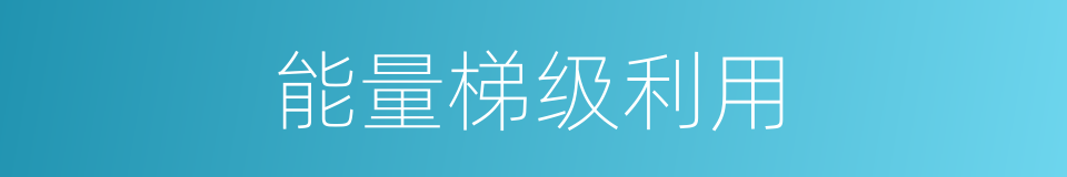 能量梯级利用的同义词