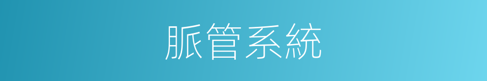 脈管系統的同義詞