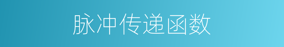 脉冲传递函数的同义词