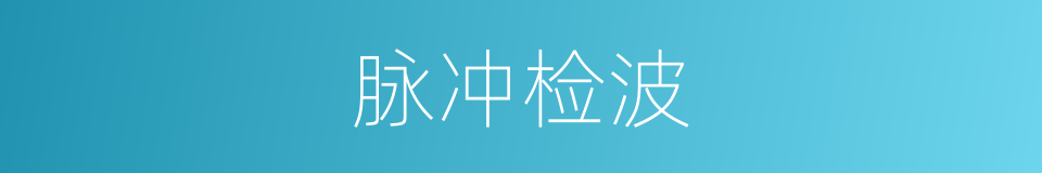 脉冲检波的同义词