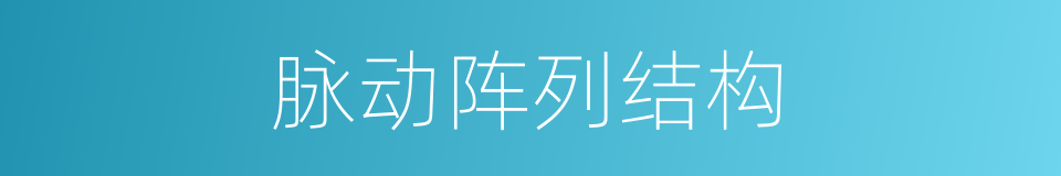 脉动阵列结构的同义词