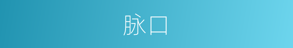 脉口的意思