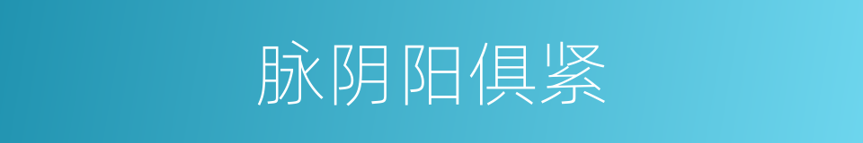 脉阴阳俱紧的同义词