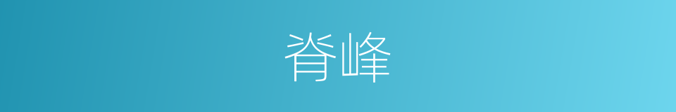 脊峰的同義詞