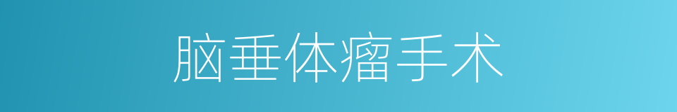 脑垂体瘤手术的同义词