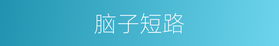 脑子短路的同义词